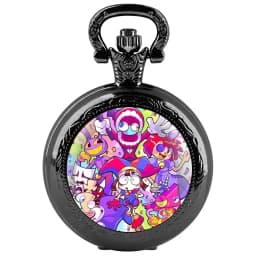 The Amazing Digital Circus Dome Quartz Pocket Watch Vintage Men Women Necklace Pendant Creative Clock Gifts Reloj De Bolsillo