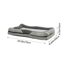 Voltsify Anti-Slip Orthopedic Pet Bed with Removable Zipper Cover, Elevated Pillow Support, High-Density Sponge & EPE Foam