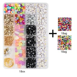 SHU YU 14400/4200/2400pcs Assorted Polymer Clay Beads Kit for DIY Jewelry Making-Handmade Craft for Bracelet, Necklace, Earrings