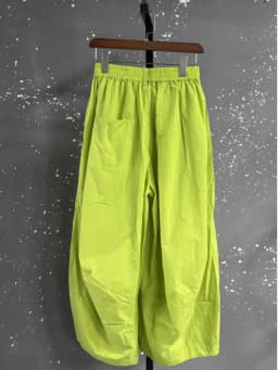 EAM High Elastic Waist Green Big Size Shaped Long Bloomers Pants New Trousers Women Fashion Tide Autumn 2026 1DJ1117