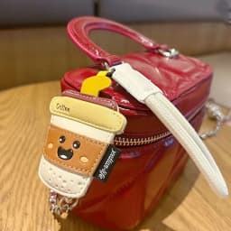 Creative Cartoon Leather Snacks Keychain Cute French Fries Coffee Ice Cream Couple Bag Pendant