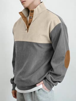 2026-Spring-Autumn-European-Men-Color-Block-Stand-Collar-Corduroy-Hoodie-Loose-Fit-Long-Sleeve-Pullover-Daily-Street-Outdoor-Spo