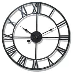 Modern 3D Large Wall Clocks Roman Numerals Retro Round Metal Iron Accurate Silent Nordic Hanging Ornament Living Room Decoration