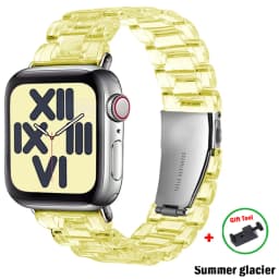 Link bracelet for apple watch band ultra 2 49mm 41mm 45mm 44/40/42/38mm glacier Transparent strap iwatch series 9 8 7 6 5 4 3 SE