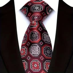 Luxury 8CM Mens Necktie Red Color Solid Stripes Paisley Ties For Man Groom Jacquard Woven Neck Tie For Business Wedding Party