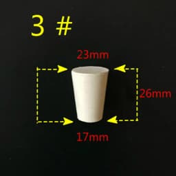 000#-20# Laboratory Rubber Plug Bungs Flask Tapered Tube Solid White Alkali-resisting Lab Push-In Sealing Plug