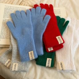 Women Wool Cashmere Gloves Cable Knit Touchscreen Finger Hole Winter Autumn Warm Wrist Length Classic Gloves Female Mitten