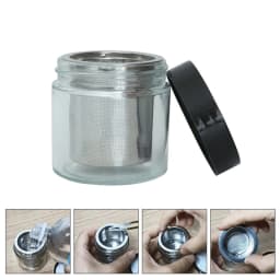 E0BF Diamond Washing Cup Cleaning Glass Jar Bottle with Metal Sieve Cleaner