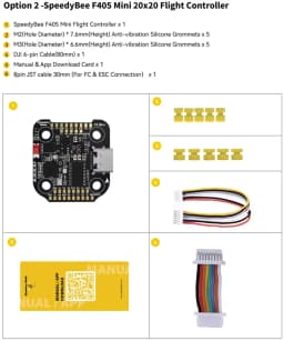 SpeedyBee F405 Mini Flight Controller BLS 35A Mini V2 20x20 4-in-1 ESC Stack for RC FPV Racing Drone