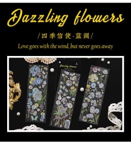 3 Sheets/pack Laser Bronzing PET Hot Stamping Jellyfish Cute Bear Dog Florals Transparent Decorative Stickers