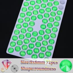 VC Neon Fluorescent Roundness Sew on Rhinestone Roundness Sewing Diamond Glass Diamond Flatback DIY Accessories Wedding