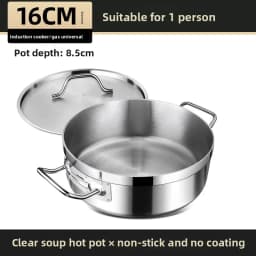 Stainless Steel Dual Hot Pot | Thickened Large-Capacity Pot for Home & Induction Cooking