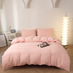 1pc Solid Color Duvet Cover 100% Washed Cotton Quilt Cover Japanese Minimalist Style Bedding Single Double King Queen Size Bed
