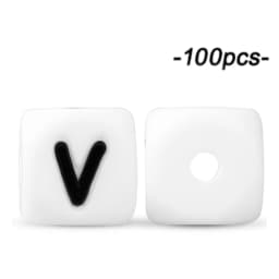 100Pcs 12mm Letter Silicone Beads for DIY Name Jewelry Making Bracelet Necklace Beaded Pen Accessories Keychain Beads Craft