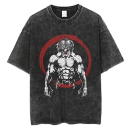 2026 Anime Attack on Titan Eren Jaeger Printed T-shirt Men's and Women's Washed T-shirt High Quality Vintage Cotton T-shirt Top