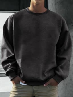 Solid Soft Pullovers Street Autumn Comfy Fleece Hoodies Office Jogging Loose Sweatshirts Casual Basics Daily Streetwear Of Men