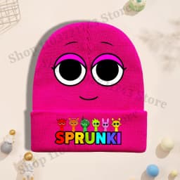 Sprunki Cartoon Cute Knit Hat for Children Anime Fashion Knitted Hat Boys Girls Winter Warm Cap Kids Windproof Hip Hop Caps Gift