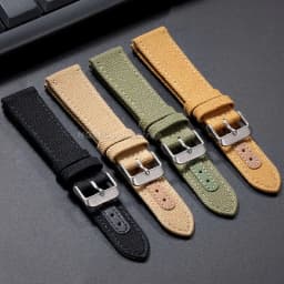 20mm Nylon Leather Watch Band High Quality Canvas Soft Strap Military Sport Bracelet for Seiko Quick Release Universal Wristband