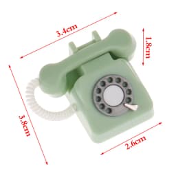 1:12 Dollhouse Miniature Vintage Phone Model Simulation Mini Retro Telephone Doll Furniture Decor Accessories For Kids Toys Gift