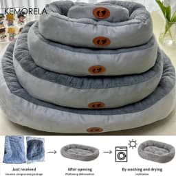 Plush Oval Pet Bed for Dogs and Cats, Thickened achine Washable All-Season Dog Cat Cushion for Small Medium Large Breeds
