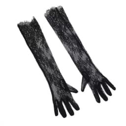 55cm Black Lace Floral Thin Sheer Long Gloves Lolita Cosplay Bridal Wedding Lady Elegant sexy Evening Party NightClub Accessorie
