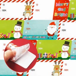 200-500 Pcs Christmas Tags Self Adhesive Gift Tags for Xmas Presents Christmas Name Labels Stickers for Wrapping Paper Birthday