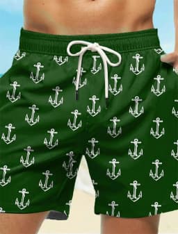 Anchors Pattern Men's Beach Shorts Summer Swim Trunks 3D Printed Women Men Casual Oversized Loose Sport Short Pants