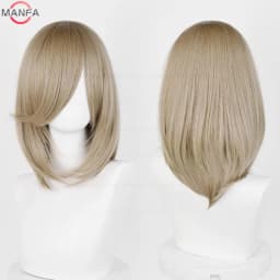 40cm Medium Basic Anime Cosplay Wig Bang Blond Black White Red Pink Green Brown Gold Blue Heat Resistant Synthetic Hair Wigs