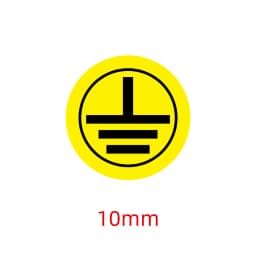 200pcs Ground cable sticker Round yellow ground cable label Ground label sticker The diameter of the ground label is 10mm