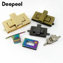 1-5Pc Metal Square Lock Buckle Handbag Turn Twist Locks Clasp Purse Closure Toggle Latch Buckles DIY Bag Replacement Accessories