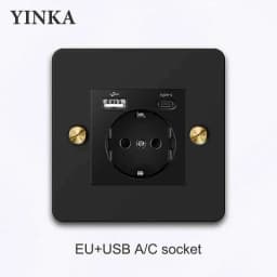 YINKA Stainless Steel Light Switch with Copper Toggle, Durable Modern Metal Wall Switch for Home, Single/Double/Triple Options