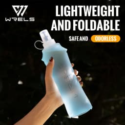 WRELS Soft Flask Folding Collapsible Water Bottle TPU BPA Free Outdoor Sport Portable Water Bag Running soft water kettle