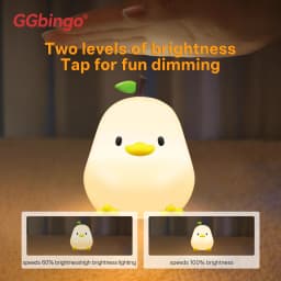 GGbingo Duck Light Touch Sensor RGB LED Night Light Cute Pear Hamster Silicone Lamp USB Rechargeable Bedroom Bedside Lighting