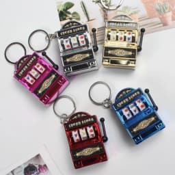 1pc Lucky Jackpot Mini Fruit Slot Machine Fun Birthday Keychain Gift Kids Educational Toy Coin Operated Games Machine