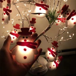 1pc 10/20 LED Plush Snowman String Lights Small Puppet Christmas Atmosphere Decorative Fairy Lights Perfect Xmas Gifts