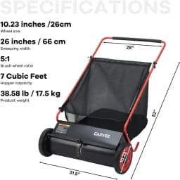 26 Inch Manual Leaf Collector Multifunctional Leaf Lawn Collector Hand Push Sweeper Cleaning Tool for Yard Garden Cleaning Large-Capacity Mesh Hopper