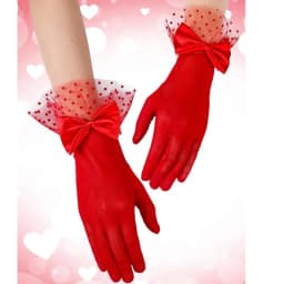 Women Sexy Mesh Thin Transparent Dot Bow Gloves Summer Sunscreen Drive Breathable Retro Opera Performance