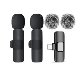 KEBIDUMEI Wireless Lavalier Microphone for Smartphones Computers Cameras Noise Reduction Collar Microphone Type-C Port Adapter