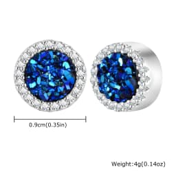 Punk Round Zircon Magnetic Ear Studs Clips Non Piercing Stainless Steel Small Earrings for Women Men Fashion Jewelry 