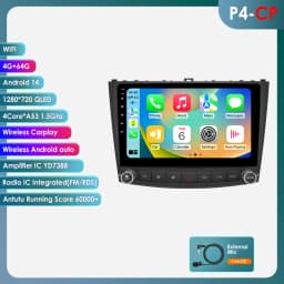 Hizpo Android 14 Car Radio 2 Din Auto Player For Lexus IS250 200 300 350 2006-2012 Stereo Apple Carplay GPS Navigation AI Voice