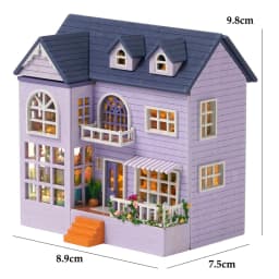 DIY Mini Wooden Doll House Assembly Building Model Pink Princess Villa Architecture Kit 3D Puzzle Dollhouse With Furniture Gifts