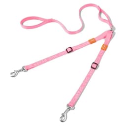 Double Dog Leash No Tangle Dual Dog Leash Lead Coupler Splitter Adjustable Two Handle Training Walking for Medium and Large Dog