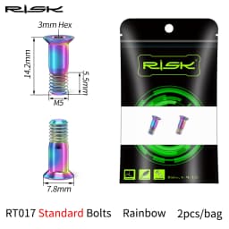 RISK 2pcs/bag Road Mountain Bike Bicycle M5*14.2mm Shift Rear Derailleur Pulley Jockey Wheel Fixing Bolts Screws Titanium Alloy