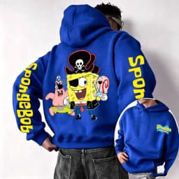 SpongeBob SquarePants and Patrick Star COS Pirate Cartoon Anime 2026 New Spring and Autumn Men's and Women's Fashion Hoodies
