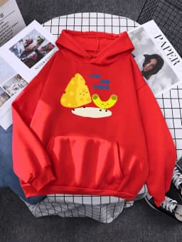 Cartoon Friendly Mac And Cheese Womens Clothes Loose Fashion Hoody Simplicity Casual Sweatshirt Female Fleece Autumn Hoodies