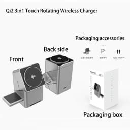 Rotating Qi2 3in1 15w Magnetic Wireless Charger Stand For iPhone 16 15 14 13 12 Max  iWatch Airpods Fast Charging Dock