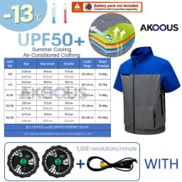 12V/5V USB Men Summer Half Sleeve Air Conditioning Clothes Fan Cooling Jacket High Temperature Outdoor Fishing Wear