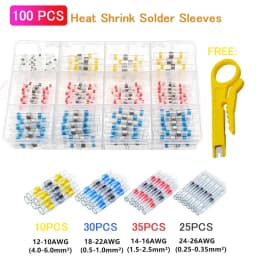 50/100/300/800/1000pcs Practical Electrical Waterproof Seal Heat Shrink Butt Terminals Solder Sleeve Wire Connectors