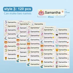 Name Sticker Custom Waterproof Kawaii Decals Personalized First Name Label for Children School Stationery Bottle Tag