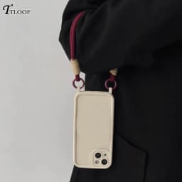 Crossbody Lanyard Silicone Phone Case For iphone 17 Air 16E 16 15 14 13 12 11 Pro Max Plus Soft Back Cover